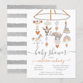 Circus Animals Mobile Baby shower Kaart