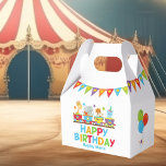 Circus Animals Train Cute Kids Birthday Party Bedankdoosjes<br><div class="desc">Deze schattige circusfeestpartij voor dierenwelzijn bevat dierentuindieren op een safari. De trein bevat een giraf,  olifant,  tijger en een schattige hippo boven de tekst HAPPY BIRTHDAY,  geschreven in oranje,  groene,  rode en blauwe kleuren. Pas je aan met de naam van je kind voor een kind met een leuke viering.</div>