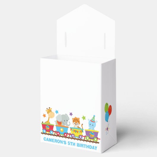 Circus Animals Train Fun Childrens Birthday Party Bedankdoosjes (Geopend)