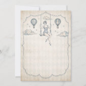 Circus Antiek Hemelse Acrobat Uitnodiging (Achterkant)