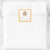 Circus Apen Cadeaubijslabel Vierkante Sticker (Tas)