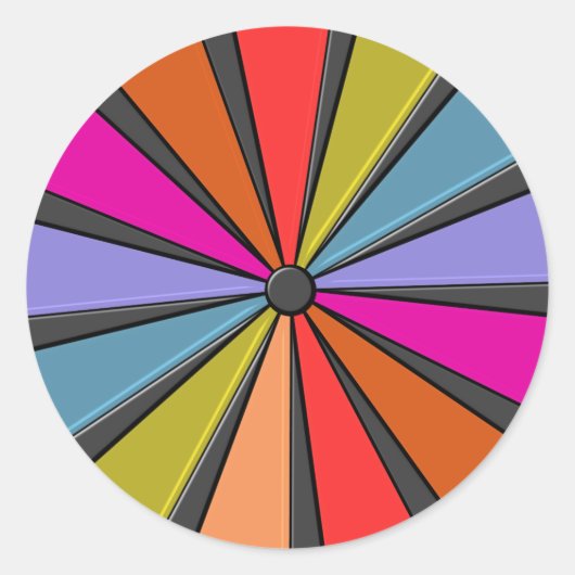 Circus Art - Big Top Pinwheels Ronde Sticker (Voorkant)