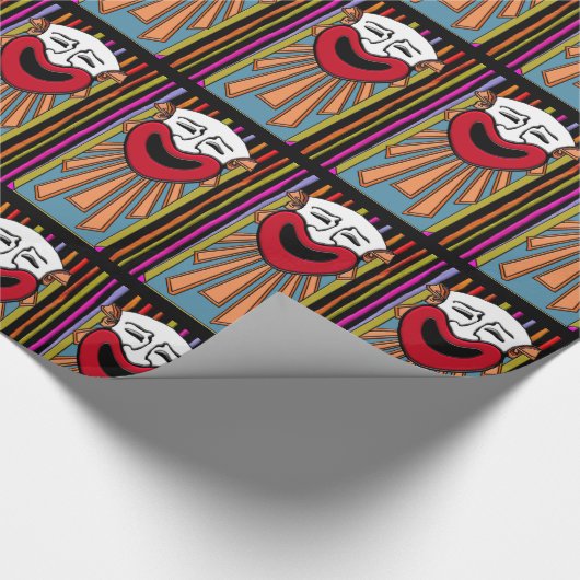 Circus Arts - Happy Clown en Stripes v2 Cadeaupapier (Hoek)