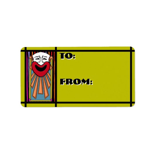 Circus Arts - Happy Clown (to-from Labels) Etiket (Voorkant)