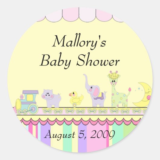 Circus Baby Baby shower Ronde Sticker (Voorkant)