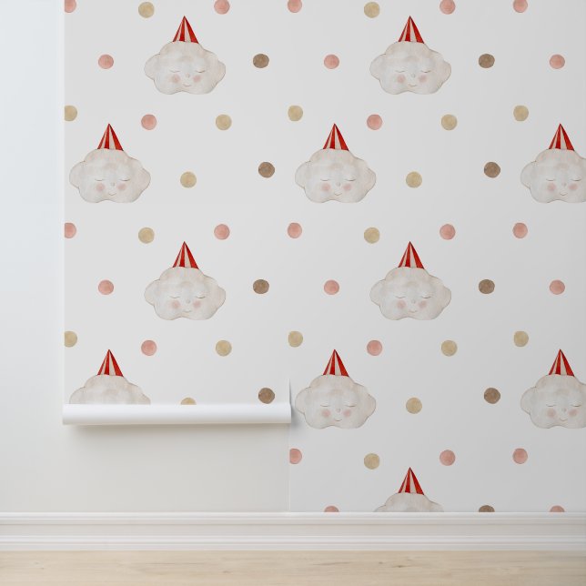 Circus Baby kinderkamer wallpaper Behang (Applicatie)