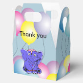 Circus baby olifant met ballonnen bedankdoosjes (Geopend)