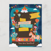 Circus Baby shower Aankondigingskaart (Voorkant)