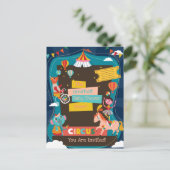 Circus Baby shower Aankondigingskaart (Staand voorkant)