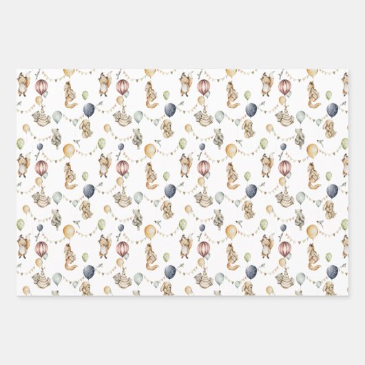 Circus | Baby shower bossen Inpakpapier Vel (Voorkant 3)