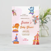 Circus Baby shower Kaart (Staand voorkant)