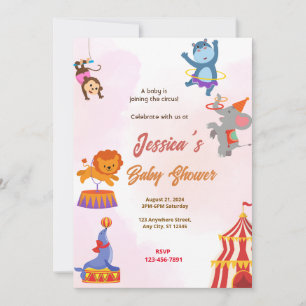 Circus Baby shower Kaart