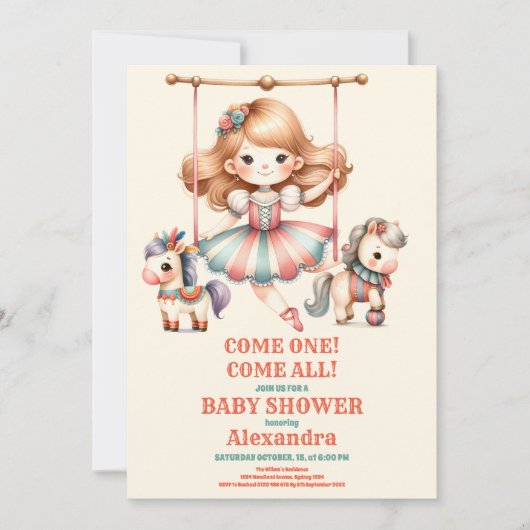 Circus Baby shower Kaart (Voorkant)