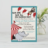 Circus Baby shower Kaart (Staand voorkant)