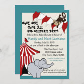 Circus Baby shower Kaart (Voorkant / Achterkant)