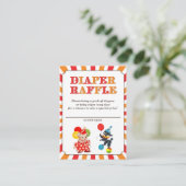 Circus Baby shower Luier Raffle Tickets Informatiekaartje (Staand voorkant)