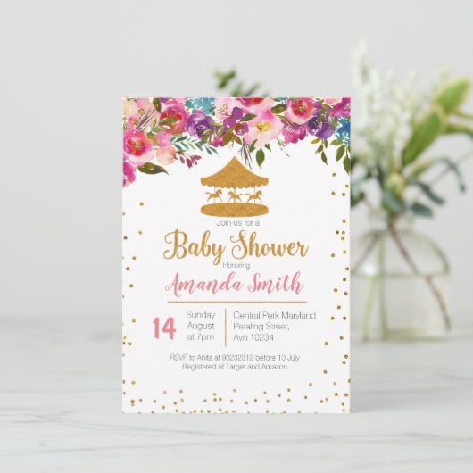 Circus baby shower nodigMexicaans Kaart (Staand voorkant)