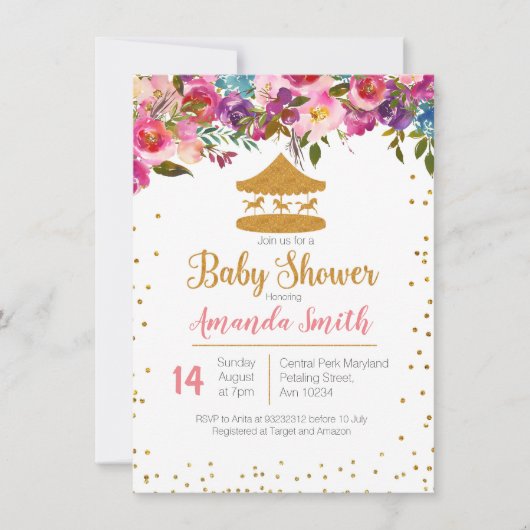 Circus baby shower nodigMexicaans Kaart (Voorkant)