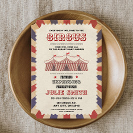 Circus Baby shower Ticket Carnival Thema I Kaart