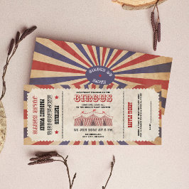 Circus Baby shower Ticket Carnival Thema I Kaart