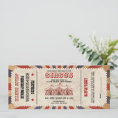  Circus Baby shower Ticket Carnival Thema Kaart (Staand voorkant)