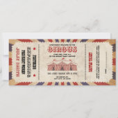  Circus Baby shower Ticket Carnival Thema Kaart (Voorkant)