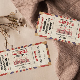  Circus Baby shower Ticket Carnival Thema Kaart