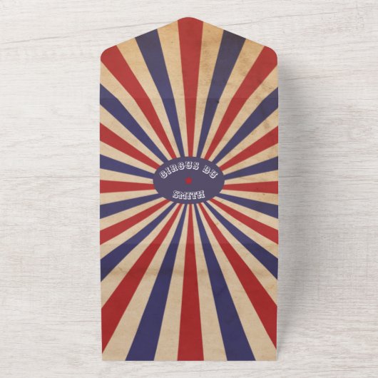 Circus Baby shower Ticket Diaper Raffle All In One Uitnodiging (Buitenkant)