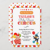  Circus Baby shower Uitnodiging (Voorkant / Achterkant)
