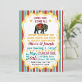  Circus Baby shower Uitnodiging (Staand voorkant)