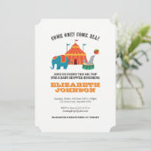 Circus Baby shower Uitnodiging (Staand voorkant)