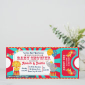 Circus baby shower uitnodiging (Staand voorkant)