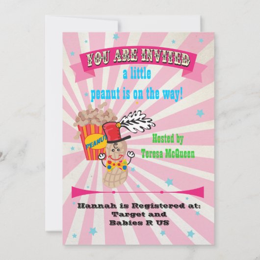 Circus Baby Shower-uitnodigingen Kaart (Achterkant)