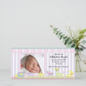 Circus Baby Train Foto Geboorteaankondiging Aankondiging (Staand voorkant)