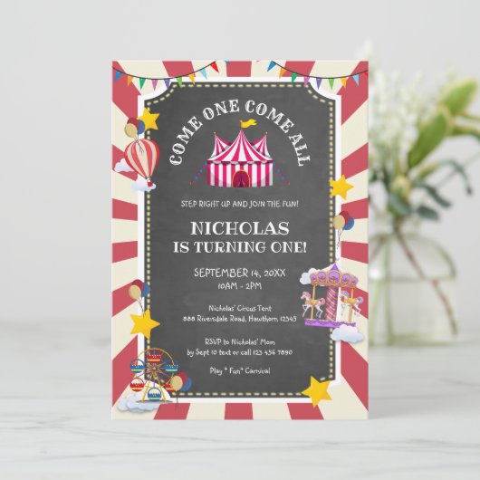  Circus-ballon komt de hele dag langs Kaart (Staand voorkant)