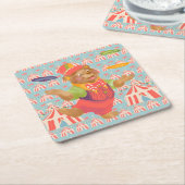 Circus Bear Coaster Kartonnen Onderzetters (Schuin)