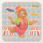 Circus Bear Coaster Kartonnen Onderzetters (Voorkant)