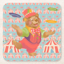 Circus Bear Coaster Kartonnen Onderzetters