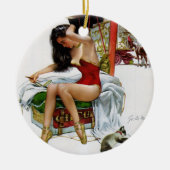 Circus Beauty  Art Kerstmeisje Keramisch Ornament (Voorkant)