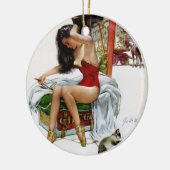 Circus Beauty  Art Kerstmeisje Keramisch Ornament (Links)