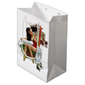 Circus Beauty  Art Kerstmeisje Medium Cadeauzakje (Voorkant Gekanteld)