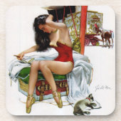 Circus Beauty Art Kerstmeisje Onderzetter (Voorkant)