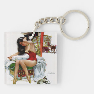Circus Beauty Art Kerstmeisje Sleutelhanger