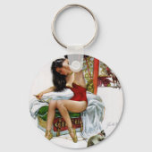 Circus Beauty Art Kerstmeisje Sleutelhanger (Voorkant)