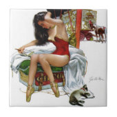 Circus Beauty  Art Kerstmeisje Tegeltje (Voorkant)