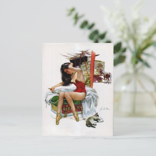 Circus Beauty  Art Pin-Up Girl Briefkaart (Staand voorkant)