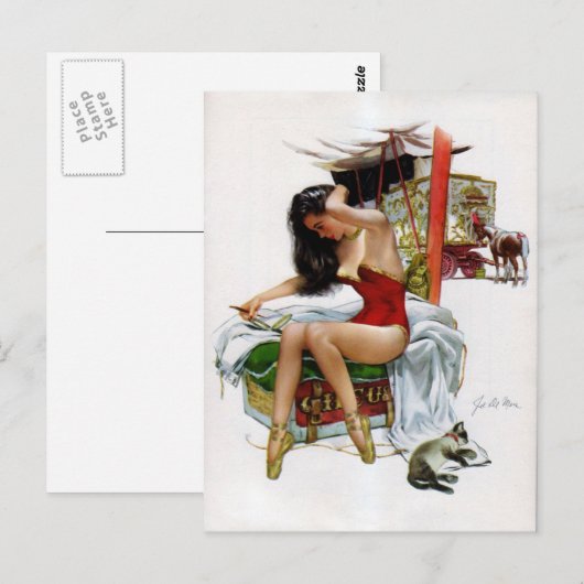 Circus Beauty  Art Pin-Up Girl Briefkaart (Voorkant / Achterkant)