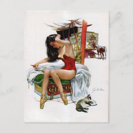 Circus Beauty  Art Pin-Up Girl Briefkaart (Voorkant)