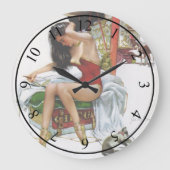 Circus Beauty Art Pin-Up Girl Grote Klok (Voorkant)