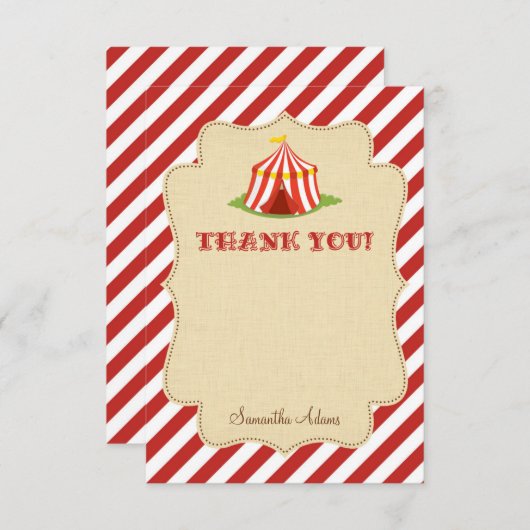 Circus - bedankt - kaart (Voorkant / Achterkant)